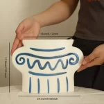 Nordic Ins Hand-painted Striped Shape Ceramic Vase Ornaments Living Room Bedroom Flower Arrangement Art Vases Wedding Decoration - Image 6