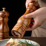 Acacia Wood Pepper Mill Grinders with base pepper mill Spice Mill for Tableware Kitchenware - Image 2