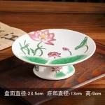 Chinese Creative Relief Ceramic Lotus Buddha Supplies Offering Water Cups, Incense Burners, Vases, Fruit Plates and Ornaments - Image 18