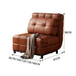 Modern Luxury Living Room Sofas Upholstered Leather Comfortable Foldable Sofa Bed Ergonomic Design Canapé Convertible Furniture - Image 2