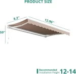 NEW Retractable Awning 13 x 8 ft Sun Shade Shelter Cover,Outdoor Patio Awnings, Restaurant, Cafe, Courtyard, Balcony - Image 5