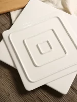 Creative Ceramic Rectangular Plate Pure White 10 Inch Western Dinner Plate Sushi Pasta European Style Steak Plate Italian Style - Image 5