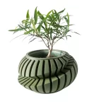 Eco-Friendly 3D Printed Flower Pot Irregular Geometric plant pot with Textured Lines for Tabletop Decor & Sustainable Gift - Image 7