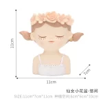 Succulents Planters Flower Pots Cactus Plant Pot Lovely Girl Head Bonsai Planter Pots Ornaments with Drainage Hole Table Decor - Image 15