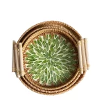 Rattan Tray Plates Afternoon Tea Tray for Serving Food Trays to Serve Food Plate Snack Dish Dessert Fruit Dry Sweets Cake Home - Image 25