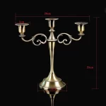 3/5 Arms Metal Candelabra Candlestick Stand Vintage Golden Candle Holder for 2025 Christmas Wedding Event Party Table Decoration - Image 2