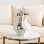 Nordic Minimalist White Textured Ceramic Vase 3D Wave Pattern Tabletop Decor Flower Vase for Living Room Bedroom Dried Flowers - Image 5