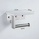 White Marble Bathroom Tissue Holder Wall Mounted Roll Holder Phone Holder 304 Stainless Steel Brushed Gold Bathroom Storage Rack - Image 7