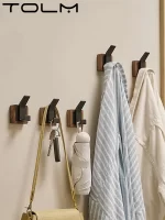 Walnut Coat Wall Hook Wall Hanging Coat Rack for Bathroom Kitchen Bedroom Hallway Wall Hooks Coat Clothes Holder - Image 4