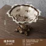 American retro high footed fruit platter European shaped candy platter restaurant ceramic fruit platter living room - Image 9