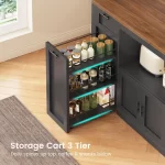 71 Pantry Cabinet with Charging Station and LED Light, Kitchen Pantry Cabinet with Microwave Stand, 47.2 Wide Kitchen - Image 6