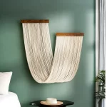 Large Macrame Wall Hanging Tapestry with Wooden Stick Hand-Woven Bohemia Tassel Curtain Tapestry Wedding Backgrou Boho Decor - Image 4