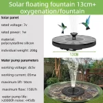 Outdoor Solar-Fountain-Pump with Multiple Nozzles BirdBath Water Feature for Garden Courtyard Pond Pool Ornament - Image 8