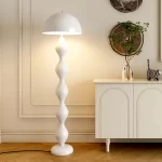Floor lamp, living room cream wind and sand hair lamp, decorative ornament, vertical floor lamp, bedroom bedside ambient lamp - Image 2