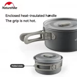 Naturehike Outdoor Tableware Pot Frying Pan Kettle Aluminum Alloy Ultralight Portable Kitchenware Camping Cookware Picnic Kettle