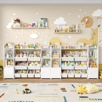 55''Large Toy Storage Organizer with 8 Toy Bins, Toy Organizers and Storage with Shelf and 6 Storage Cubbies, Bookshelf - Image 4
