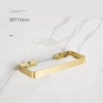 30-50CM Brushed Gold Glass Shelf  Aluminum Bathroom Storage Holder Bath Shower Shelf  Bathroom Shelf Mirror Wall Tray Towel Bar - Image 10