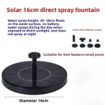 New 1W/1.5W Outdoor Solar Fountain Water Pump Bird Bath Fountain with 6 Nozzles Suitable for Courtyard Garden Pools - Image 7