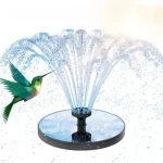 New 1W/1.5W Outdoor Solar Fountain Water Pump Bird Bath Fountain with 6 Nozzles Suitable for Courtyard Garden Pools