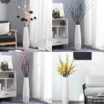 White Tall Floor Vase, 24" Ceramic Large Vase, Decorative Flower Vases - Image 6