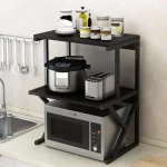 Kitchen Storage Rack Countertop Spice Oven Microwave Shelf Desktop Organizer Accessories European Style 3 Layers No Drilling - Image 2