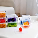 1.3 QT 20 Packs Small Storage Bins Plastic Storage Container Stackable Box with Lids for Organizing, Clear White - Image 5