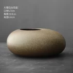 Black Terracotta Vase Coarse pottery vase ceramic Imitation Stone Abstract Flower Arranger vases retro glazed flower ware - Image 7