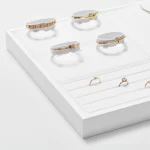 Oirlv Jewelry Display Tray White Ring Earring Display Jewelry Tray Leather Jewelry Trays Bangle Bracelet Necklace Display Trays - Image 5