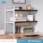 Shelf Desktop Storage  Bookshelf Student Desk Shelves Racks Office Computer Desk Tiered Cabinet Home Storage Holders Organizer - Image 10