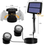 Solar Pond Lights IP68 Waterproof Submersible LED Spotlights Underwater Landscape Lamp for Garden Fountain Pool Pond Decor Lamp - Image 3
