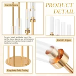 Floor Candelabra 8 Arms 54 Inch Tall Metal Candle Holders  for Table Candle Holder with Acrylic Lampshade - Image 5
