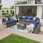 Aoxun 6/7/8/11 Piece Patio Furniture Set Wicker Rattan Outdoor Sectional Sofa Set with Coffee Table - Image 7