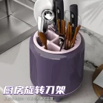Rotating Knife Holder Kitchen Storage Rack Spoon Fork Knief Chopsticks Drain Rack Kitchen Accessories Organizer for Cutlery