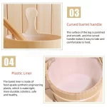 4L Wooden Sauna Bath Bucket Set With Spoon Set for Sauna Bath Shower Wooden Bucket Spa Steam Water Accessories for Bathroom - Image 4