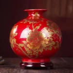 New Chinese Style Vase Jingdezhen Yellow Crystal Glaze Flower Vase Home Decor Handmade Shining Famille Rose Vases - Image 6