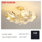 Luxury Living Room Ceiling Lamp Post-modern Designer Leaf Restaurant Bedroom Ceiling Lights Hotel Art LED Decor Lighting Fixture - Image 10