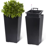 2pcs Planters Outdoor Indoor Planter Pots, High Front Porch Planter Pots with Drainage Holes Auto Watering, Convenience Instill - Image 7