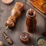 Acacia Wood Pepper Mill Grinders with base pepper mill Spice Mill for Tableware Kitchenware - Image 4