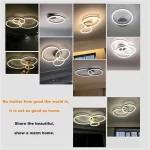 Restaurant Nordic Multi-Ring Metal LED Ceiling Lights Minimalist Grand Home Decor Living Room Bedroom Office Ceiling Chandeliers - Image 2