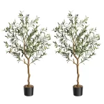 1Pc/2Pcs Artificial Olive Tree 4ft / 5ft / 6ft, Large Artificial Plants Fake Plastic Plants in Pot for Home Bedroom Decor - Image 10