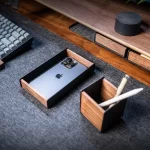 Wooden Storage Box Office Desktop Storage Tray Modern Multifunctional Square Organize Boxes Computer Storage Rack Accessories - Image 5