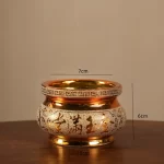 Ceramic Ruyi Doubles Ear Stove Indoor, temple, offering ornaments Double sided pattern sand gold incense burner - Image 25