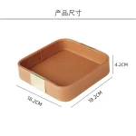 Fashion Leather Storage Box Home Living Room Bedroom Office Desktop Keys Cosmetics Lipstick Accessories Sundries Storage Tray - Image 4