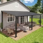 20'x10' Gazebo for Patio, Premium Pergola with Sloped Roof, Large Wall-Mounted Heavy Duty Awnings, for Backyard, Patio - Image 7