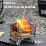  Camping Heater Portables Grills Stand Mini Stainless Steel Burners Portable Folding Incense Burner Desktop Viewing Stove - Image 3