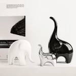 Electroplating Silver Ceramics Elephant Animal Figurines Statue Nordic Home Decor Desk Ornaments Living Room Decoration Gifts - Image 2