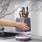 Rotating Knife Holder Kitchen Storage Rack Spoon Fork Knief Chopsticks Drain Rack Kitchen Accessories Organizer for Cutlery - Image 2