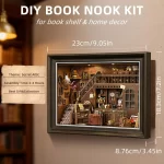 Book Nook Kit Secret Attic DIY 3D Wooden Puzzle Bookshelf Insert Dollhouse Model Bookend Building Home Decoration  Photo Frame