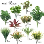 18 Bundles Outdoor Artificial Plants UV Resistant Fake Greenery Stems Faux Shrubs for Outside Porch Patio Garden Window Decor - Image 3