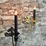 PEANDIM Wall Hanging Candlestick Wall Lamp Scented Candle Decoration Gold Black Candle Holder Home Bar Outdoor Candle Lantern - Image 2